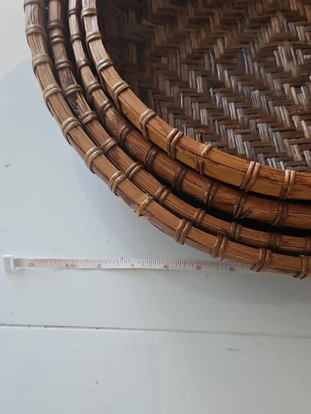 Vintage Style Woven Nesting Baskets - Brown. Set Of 4